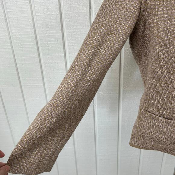 Elie Tahari Women Single-Breasted Blazer Jacket Brown Office Holiday Size S/M - Picture 2 of 7